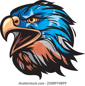 eagle's head with USA flag vector illustration
