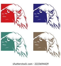 Eagle's Head Vector Illustration. Bird's Head

