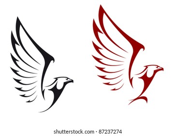 Eagles isolated on white background for mascot or emblem design, also a logo idea. Rasterized version also available in gallery