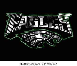 Eagles Logo Vector Rhinestone t-shirt design