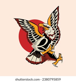 Eagles Old Scholl Tattoo  Illustration 