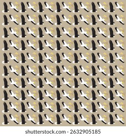 eagles, pelicans and wheat as a pattern background