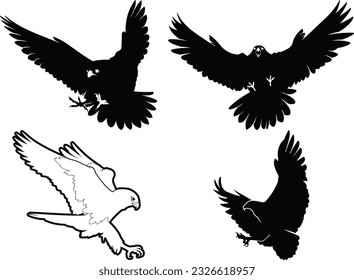 
The Eagles Silhouette Graphics are striking representations of the majestic bird in its iconic silhouette. With their bold and powerful design, these graphics capture the grace and strength of eagles