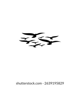 Eagles silhouette on white background.