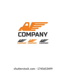 Eagletruck logo. concept logo between eagle head,wings and the truck.flat color with 2 color.vector eps10.editable