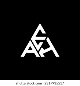 Diseño creativo del logotipo de cada letra con gráfico vectorial, EAH logotipo simple y moderno. Diseño de alfabetos lujosos EAH  