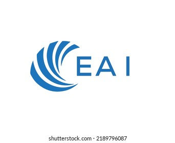 Diseño del logotipo de la carta de la EAI sobre fondo blanco. Concepto del logo de la carta de círculo creativa de EAI. Diseño de cartas EAI.
