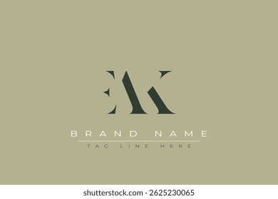 EAK abstract letter logo design. This logo is designed by three abstract letters.