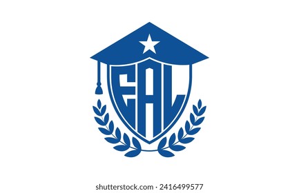 EAL initial letter academic logo design vector template. monogram, abstract, school, college, university, graduation, symbol, shield, model, institute, educational, coaching canter, tech, sign, badge
