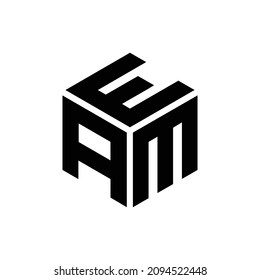 Logo de las letras iniciales de EAM monocasco Vector de diseño