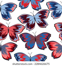 eamless background of rainbow butterflies. Fashionable tones. Textiles, wallpaper, wrapping paper