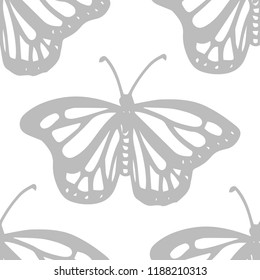 eamless vector pattern with butterflies