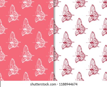 eamless vector pattern with butterflies