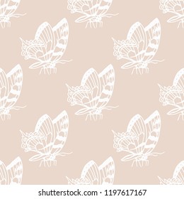 eamless vector pattern with butterflies