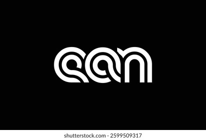 EAN Creative Unique Modern Letter Logo Design. Stylized logo featuring a unique letter design, presenting abstract minimalist aesthetics and modern appeal.