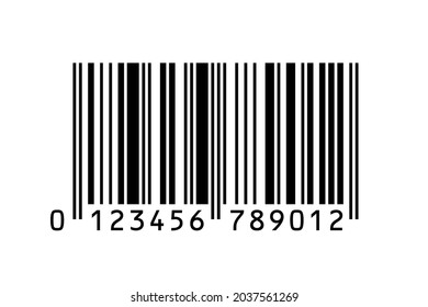 EAN-13 barcode isolated on white background. Vector