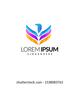 eangle logo premium template, colorful gradient vector illustrasion desig