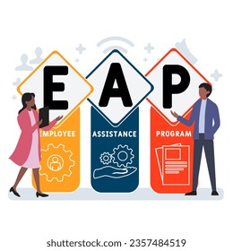 EAP - Employee Assistance Program acronym. business concept background. vector illustration concept with keywords and icons. lettering illustration with icons for web banner, flyer, landing