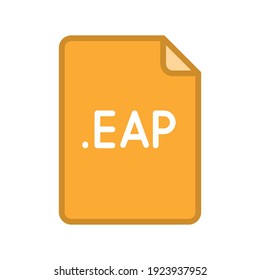 Das EAP-Dateiformat wurde mit dem Umriss-Symbol gefüllt. Lineares Design für mobiles Konzept und Webdesign. Einfaches Farbsymbol. Vektorgrafik einzeln auf weißem Hintergrund. EPS10.