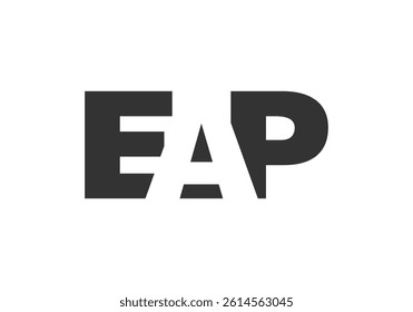 EAP logo design. Initial letter E A P bold font style for tech startups, consulting, corporate branding. Creative company name, headlines typography identity, trendy logotype. Vector illustration.