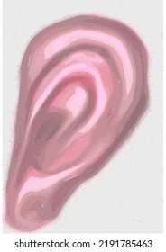 ear, abstract vector illustration,  close-up