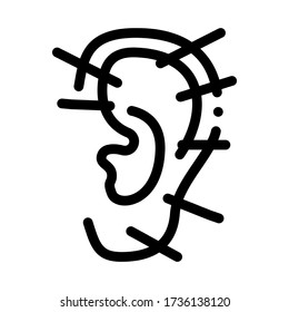 ear acupuncture icon vector. ear acupuncture sign. isolated contour symbol illustration