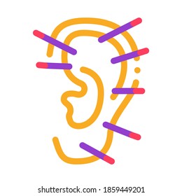 ear acupuncture icon vector. ear acupuncture sign. color symbol illustration