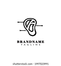 diseño de icono de logotipo de acupuntura auricular moderno vector lindo