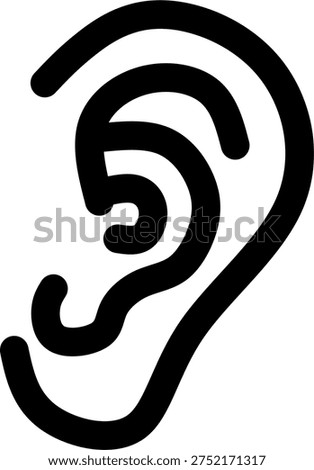 Ear Acupuncture Points Icon, Auriculotherapy Symbol for Alternative Medicine, Illustration of Acupuncture Needles in Human Ear, Isolated Minimalist Outline Art.