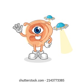 ear alien cartoon mascot vector