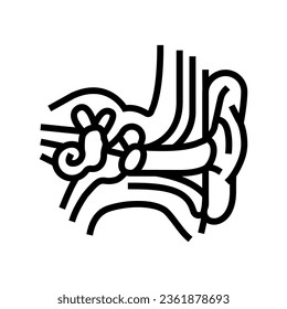 ear anatomy audiologist doctor line icon vector. ear anatomy audiologist doctor sign. isolated contour symbol black illustration