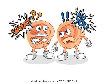 ear arguing each other cartoon vector