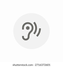 Ohr-Audio-Symbol, Zeichen, Vektor