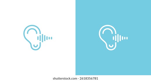 Ear audio logo design vector