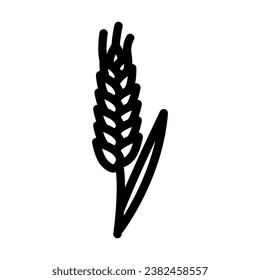 ear barley cereal line icon vector. ear barley cereal sign. isolated contour symbol black illustration