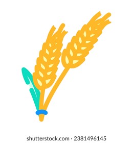 ear barley grain color icon vector. ear barley grain sign. isolated symbol illustration