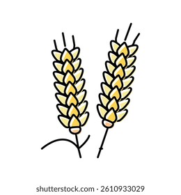 ear barley grain color icon vector. ear barley grain sign. isolated symbol illustration