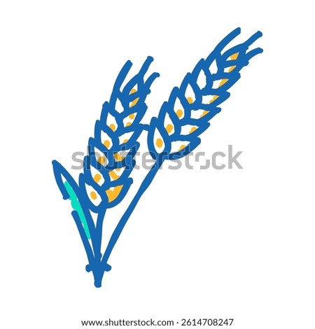 ear barley grain doodle icon sketch vector. ear barley grain sign. isolated symbol illustration