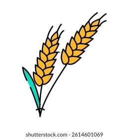ear barley grain line icon vector. ear barley grain sign. isolated symbol illustration