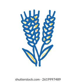 ear barley harvest doodle icon sketch vector. ear barley harvest sign. isolated symbol illustration