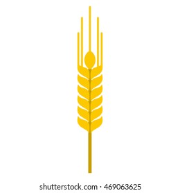 Ear of barley icon in flat style isolated on white background