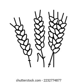 ear barley line icon vector. ear barley sign. isolated contour symbol black illustration
