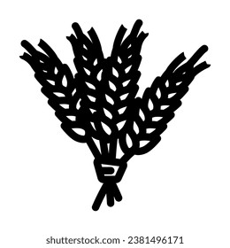 vector de icono de la línea de cebada del oído. señal de cebada de oído. símbolo de contorno aislado ilustración negra