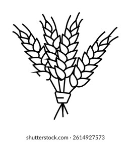 ear barley line icon vector. ear barley sign. isolated contour symbol black illustration