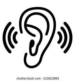 Ear Black Icon Stock Vector (Royalty Free) 215823883