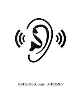 Ear  - black vector icon