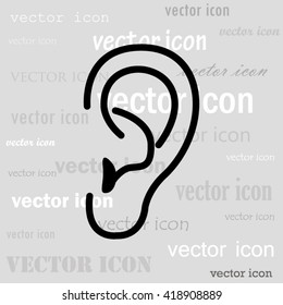 ear black vector icon