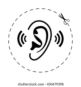 Ear  - black vector icon