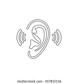 Ear  - black vector icon