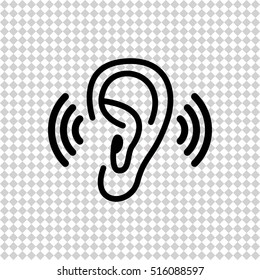 Ear -  black vector icon